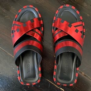 Acne Studios Kleate sandals red metallic 37
